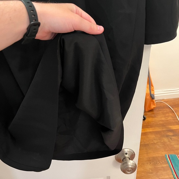 J. Crew Ruffle-neck shift dress in 365 crepe in Black Size 12 AK212 - Picture 9 of 10